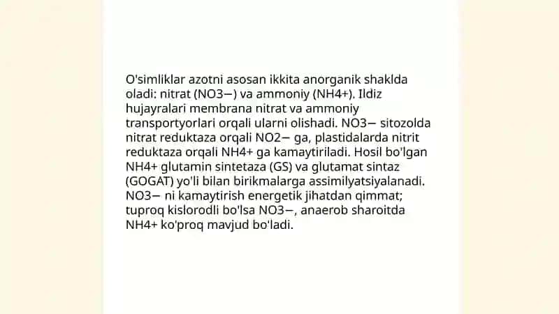 Azotni usimlik hayotidagi urni 4