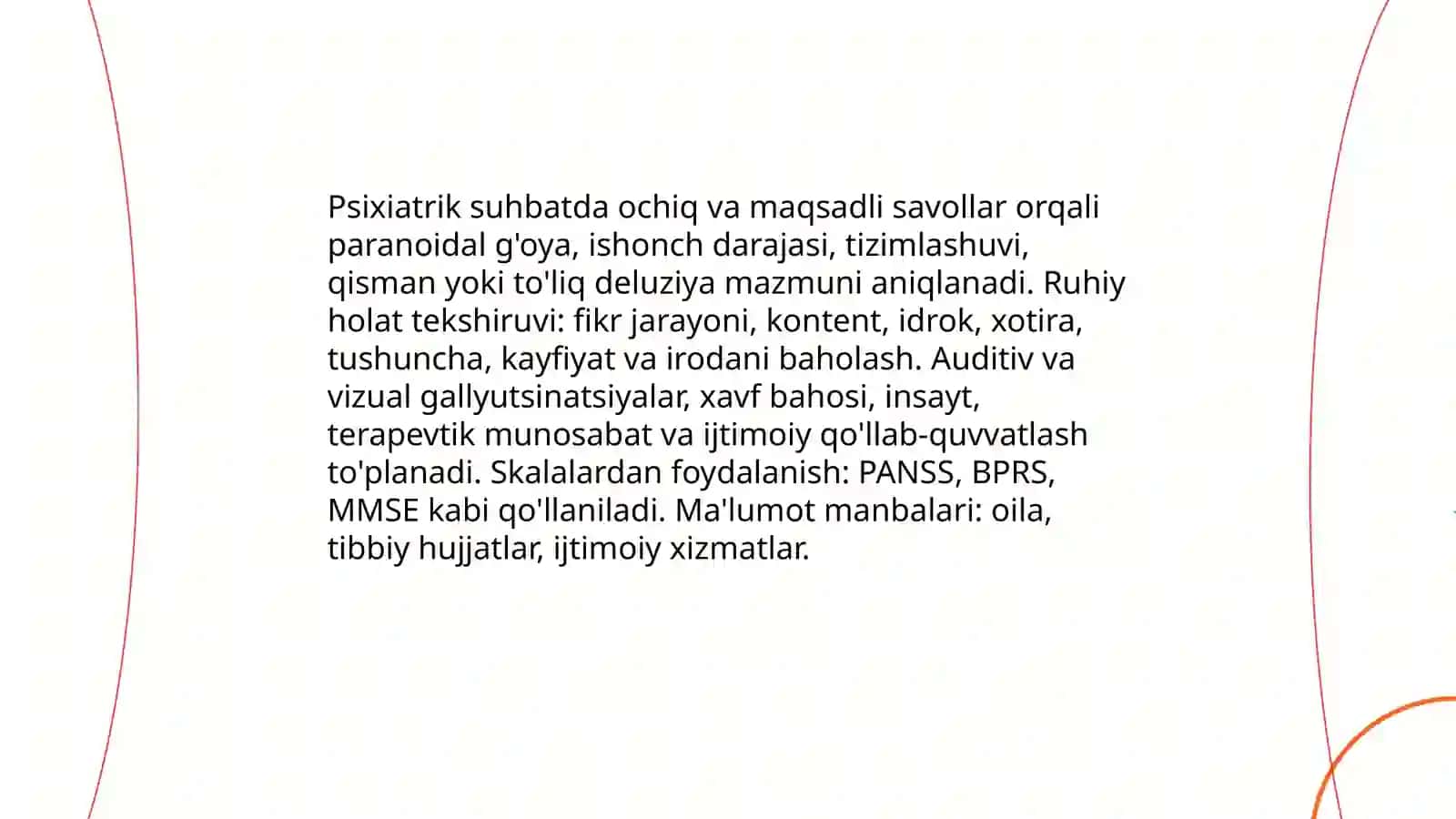 Paronoidal buzilishlar konsultatsiyasi 4