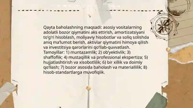 Asosiy vositalami qayta baholash tartibi 4