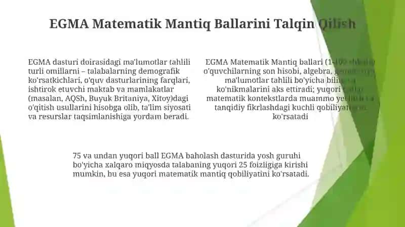 EGMA xalqaro baholash dasturi 4