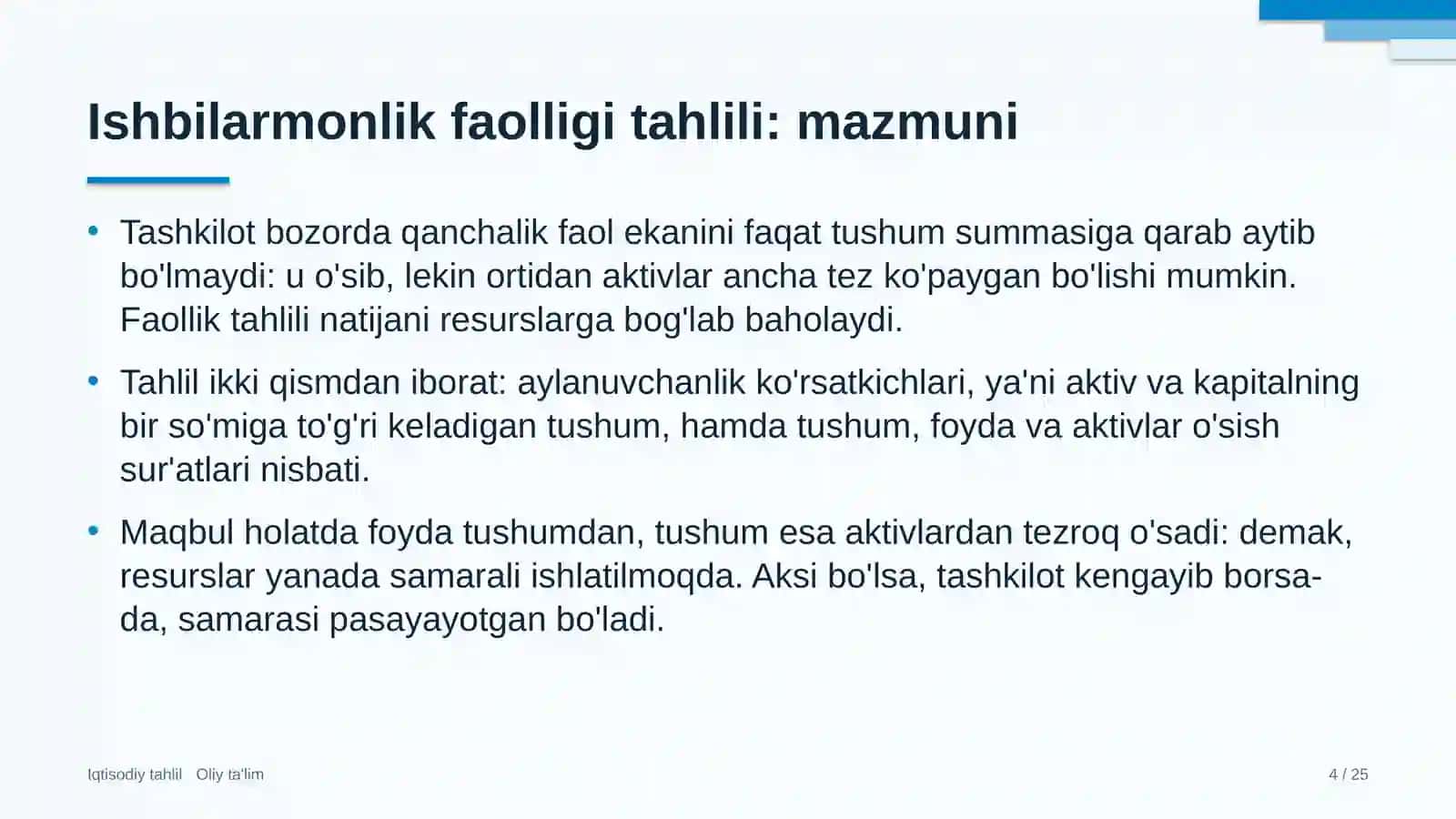 prodyuserlik markazlarida ishbilarmonlik faolligi tahlili 2322 4