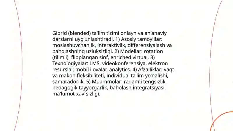 Talimni tashkil etishning zamonaviy shakilari 4