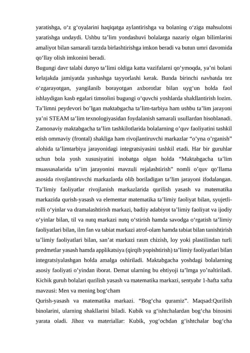 Maktabgacha ta’limda STEAM ta’lim texnologiyasining ahamiyati 4