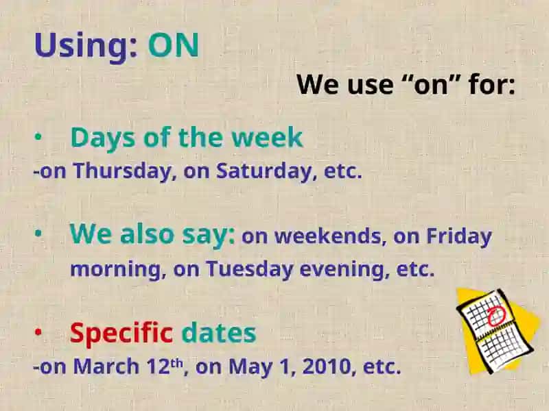 Prepositions of Time 4