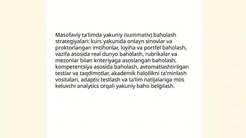 Masofaviy ta'limda baxolash tizimlari 4