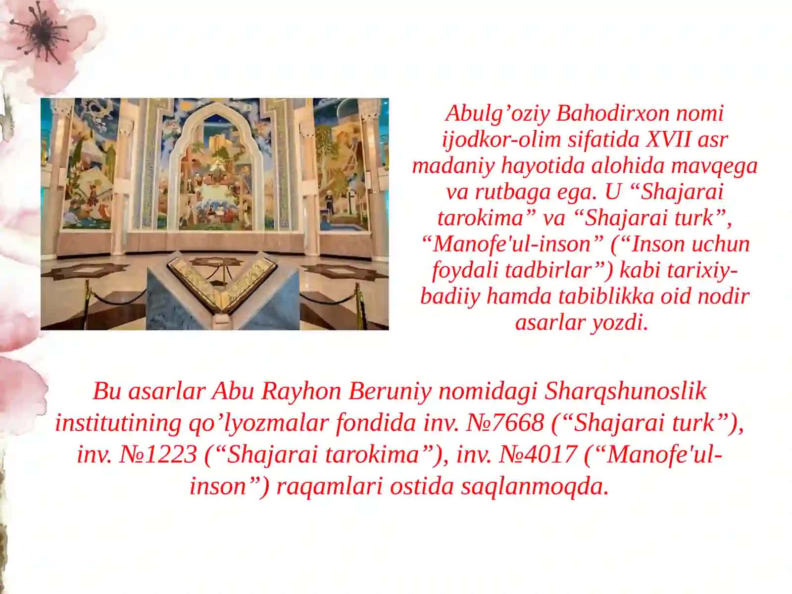 Abdulgʻoziy Bahodirxon hayoti va ijodi 4