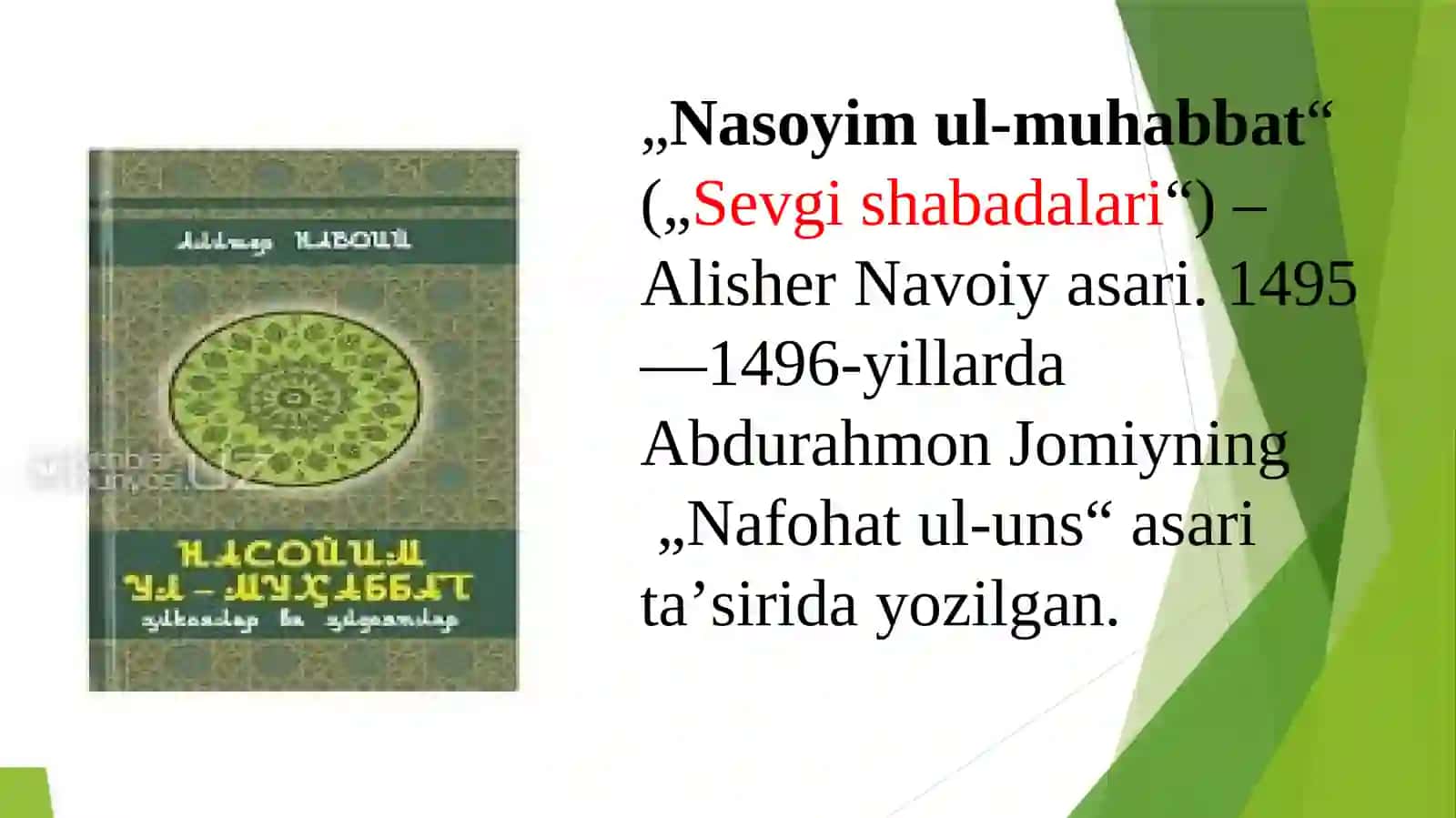 "Nasoyim ul-muhabbat" 4