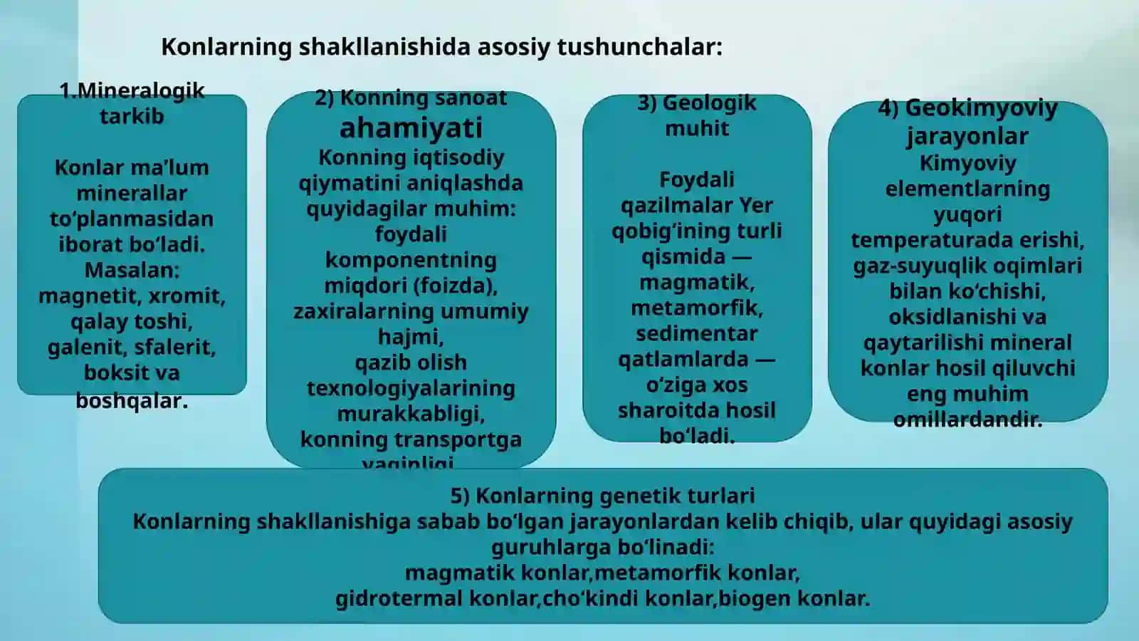 Foydali qazilmalar konlarining genetik tavsifi 4