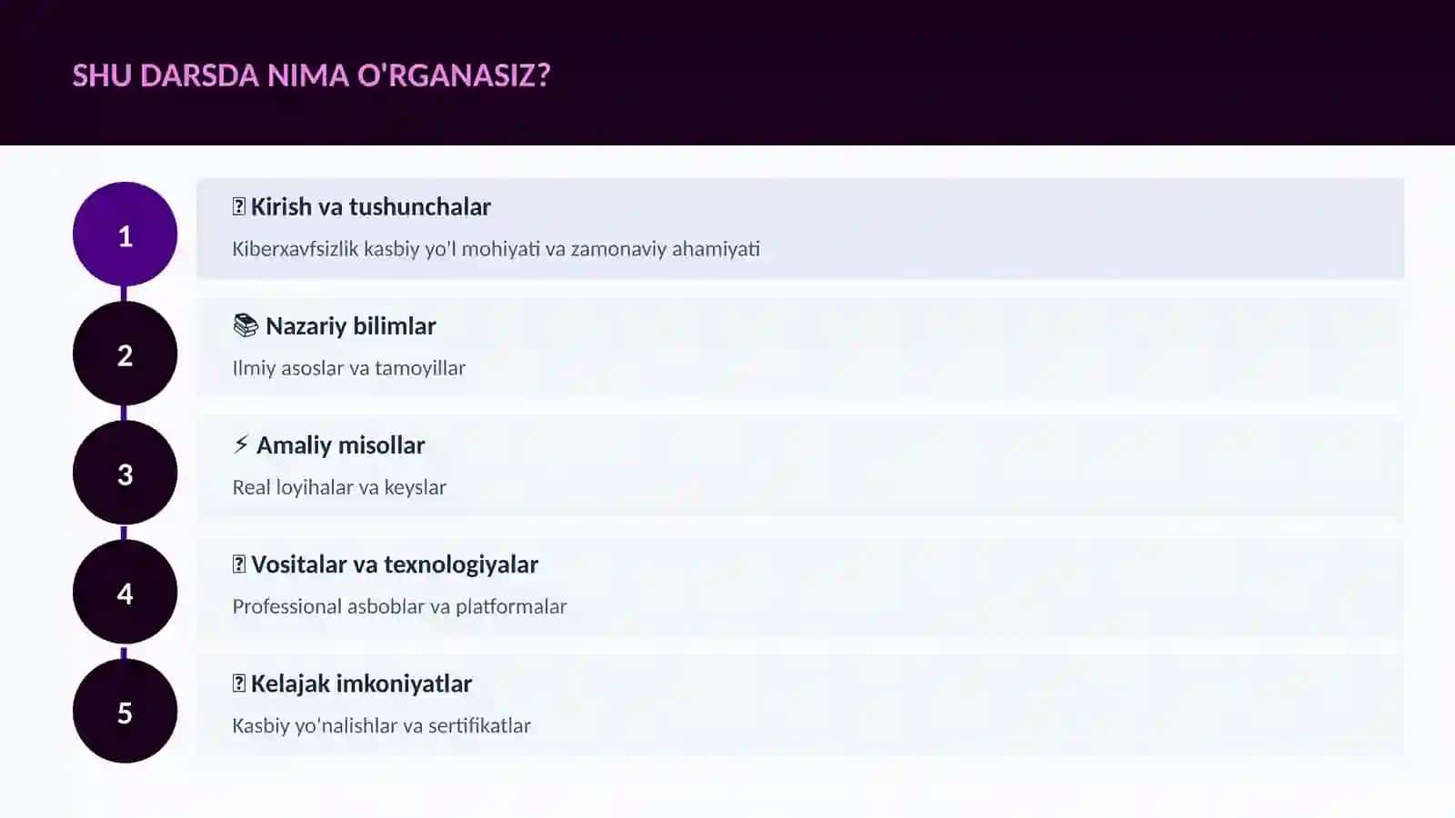 Kiberxavfsizlik kasbiy yo'l 4