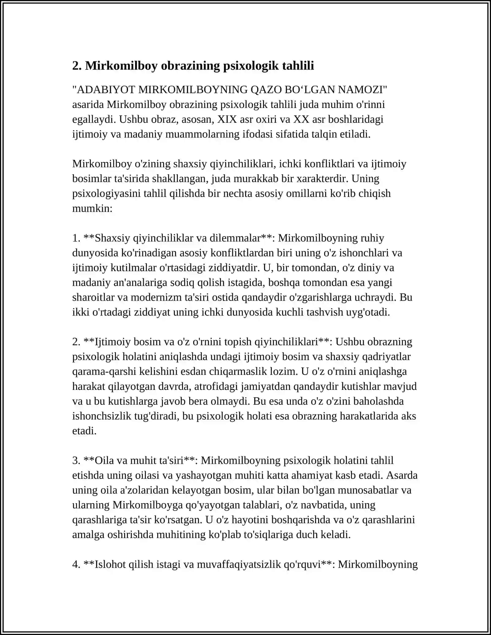 MIRKOMILBOYNING QAZO BOʻLGAN NAMOZI 4