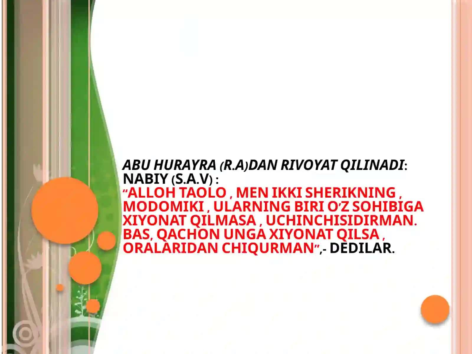 MUSHORAKA MUNOSABATLARI 4