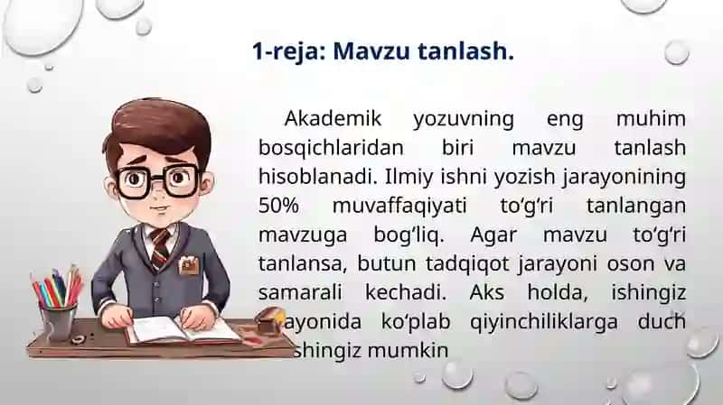 Mavzu tanlash va reja tuzish 4