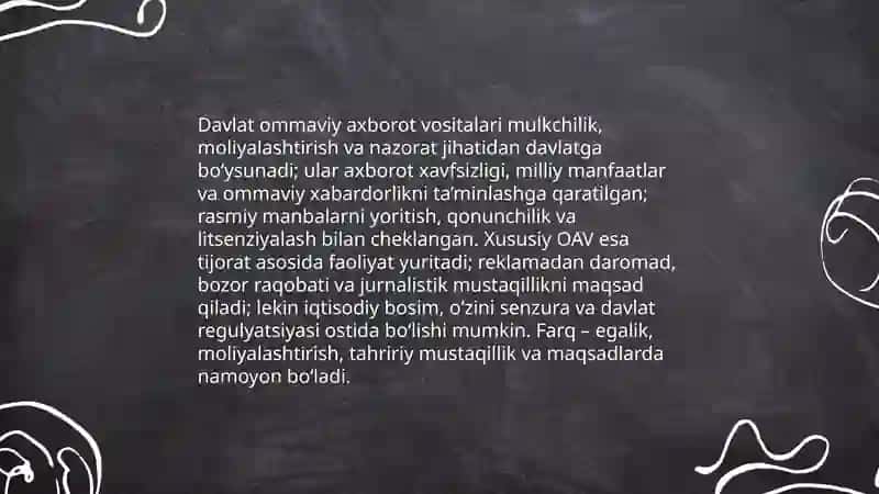O‘zbekiston Respublikasida ommaviy axborot vositalarining faoliyati 4