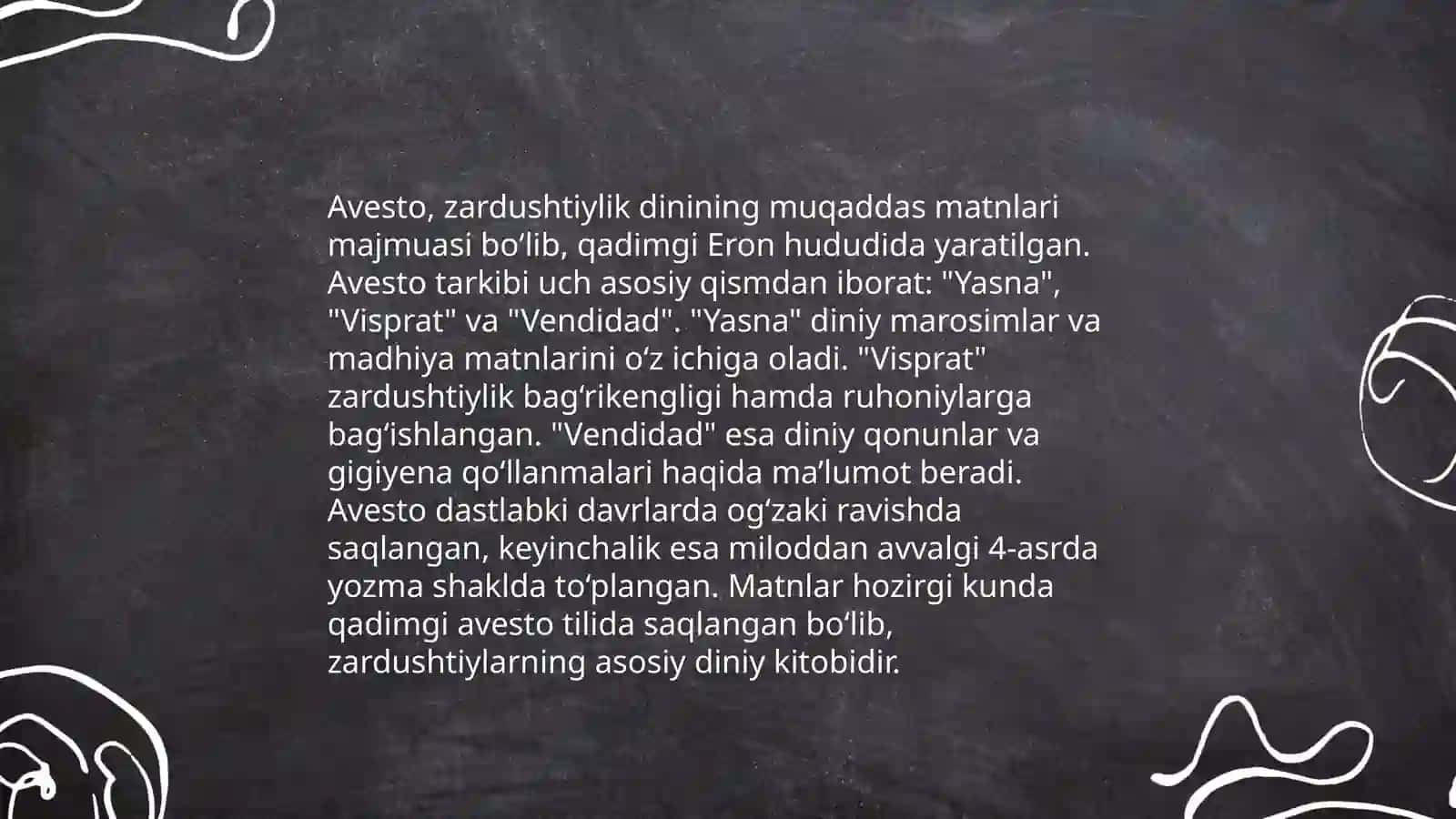 “Avesto” kitobi va tarixi haqida 4