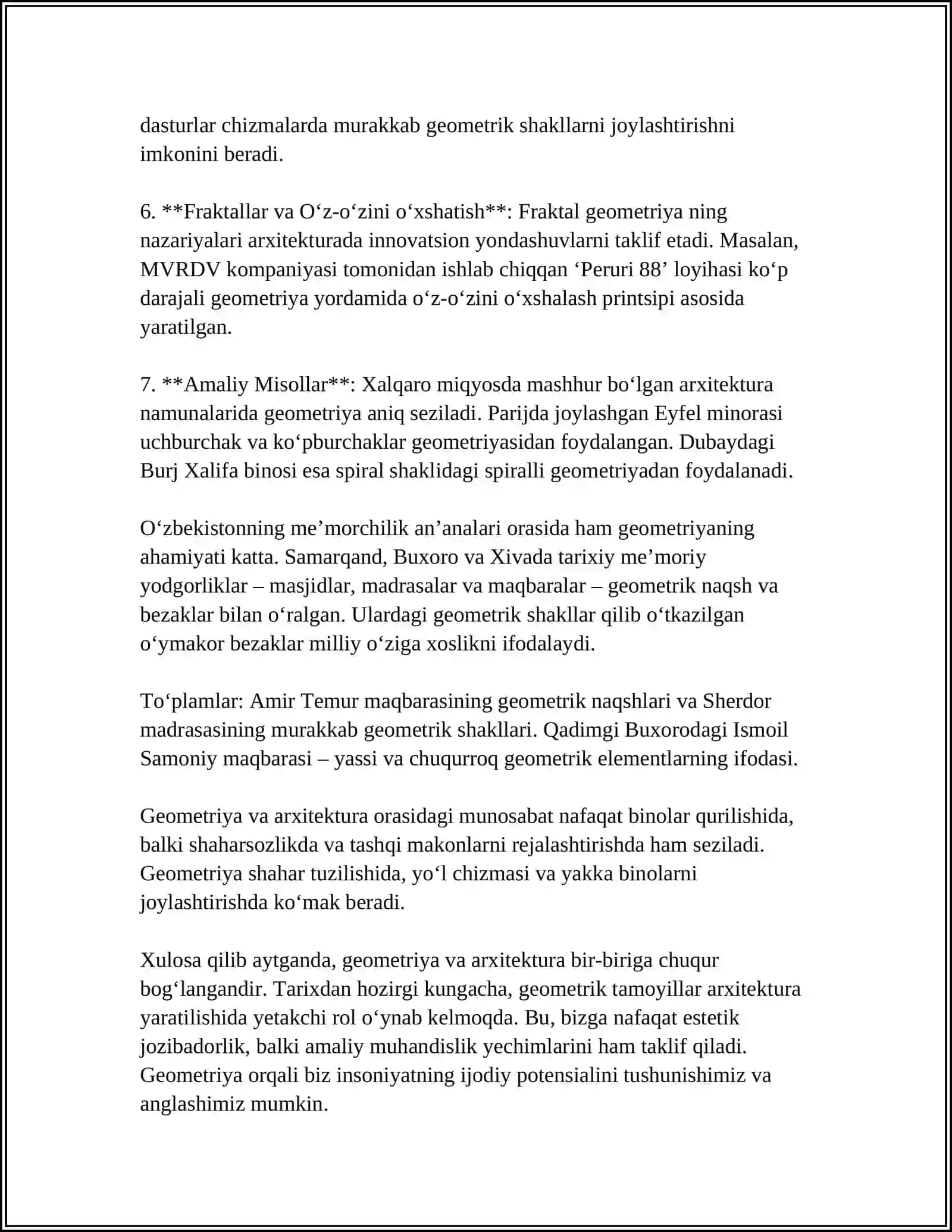 GEOMETRIYANING HAYOTGA TATBIQLARI 4