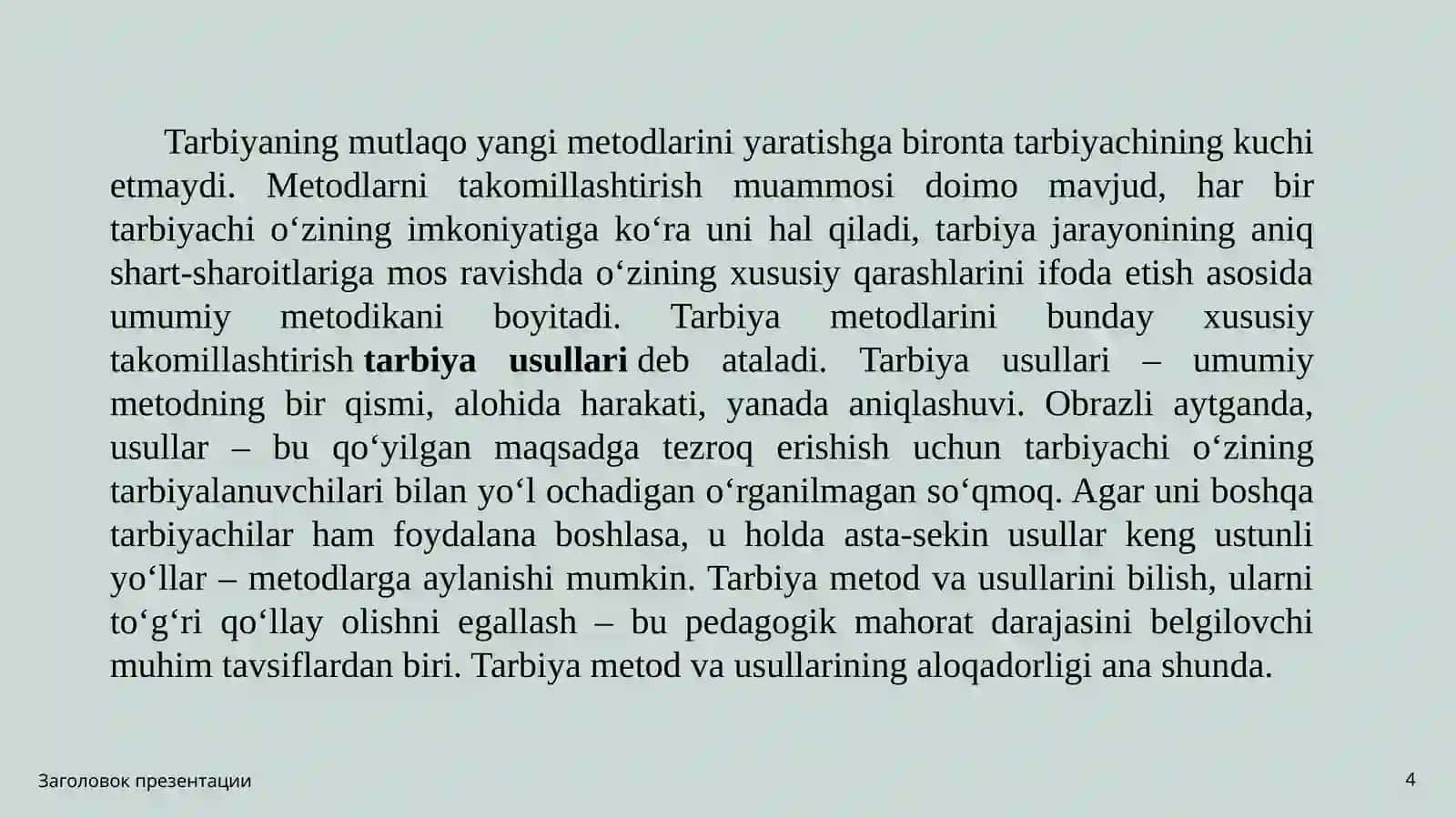 TARBIYANING METODLARI 4