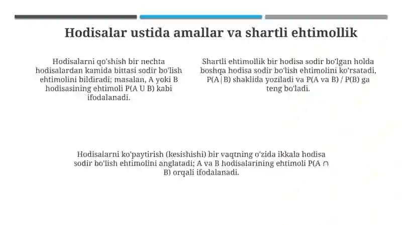 Tasodifiy hodisalar va ehtimollik asoslari 4