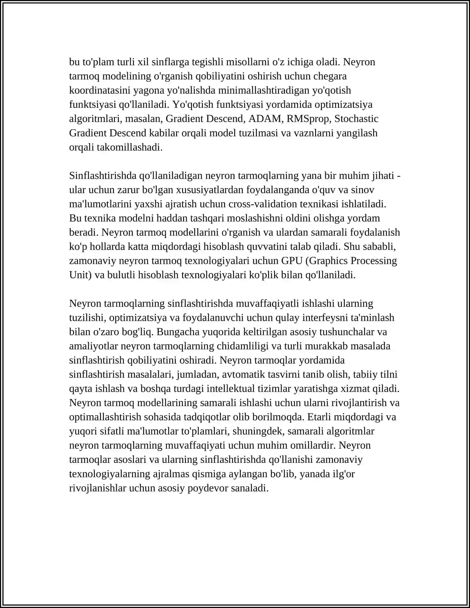NEYRON TARMOQLAR YORDAMIDA SINFLASHTIRISH 4