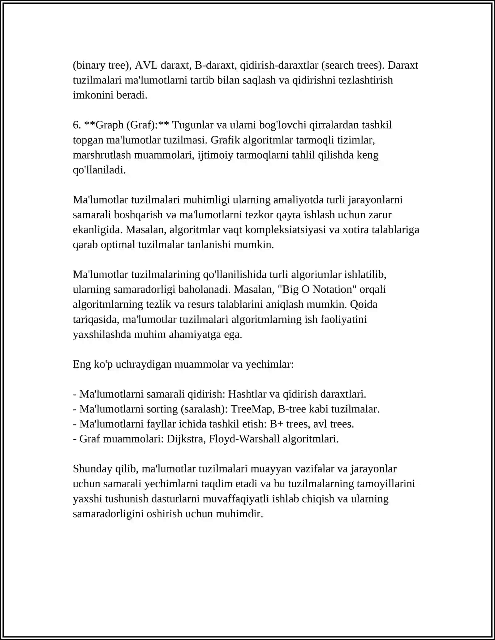 MA'LUMOTLAR TUZILMALARI 4