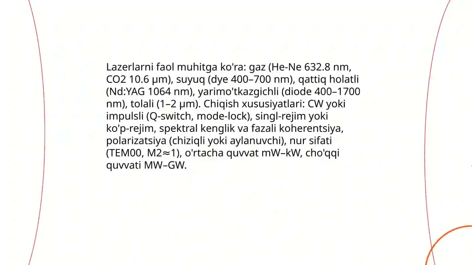 Lazerlar va ularning turlari 4