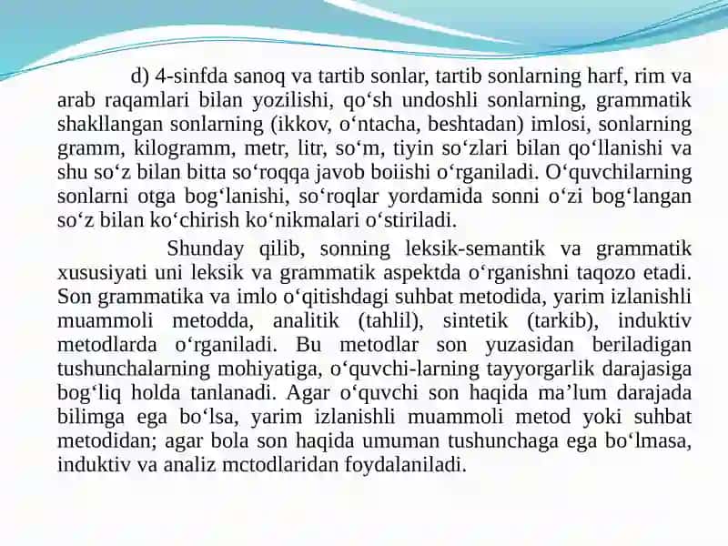 SO‘Z TURKUMLARINI O‘QITISHMETODIKASI 4