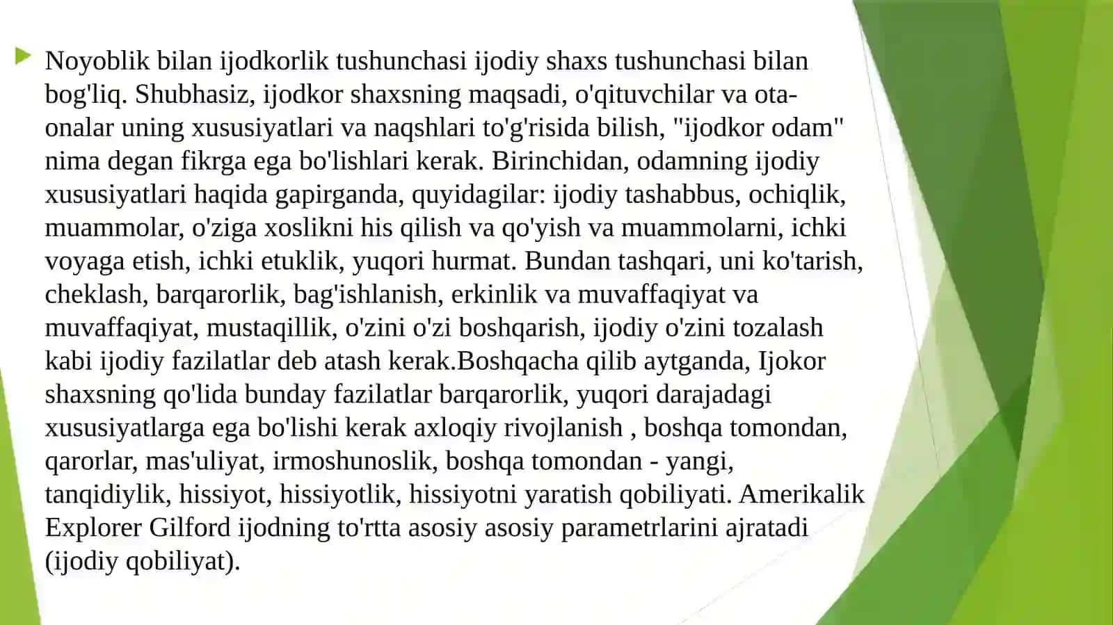 Ijodkor shaxsning psixologik xususiyatlari 4