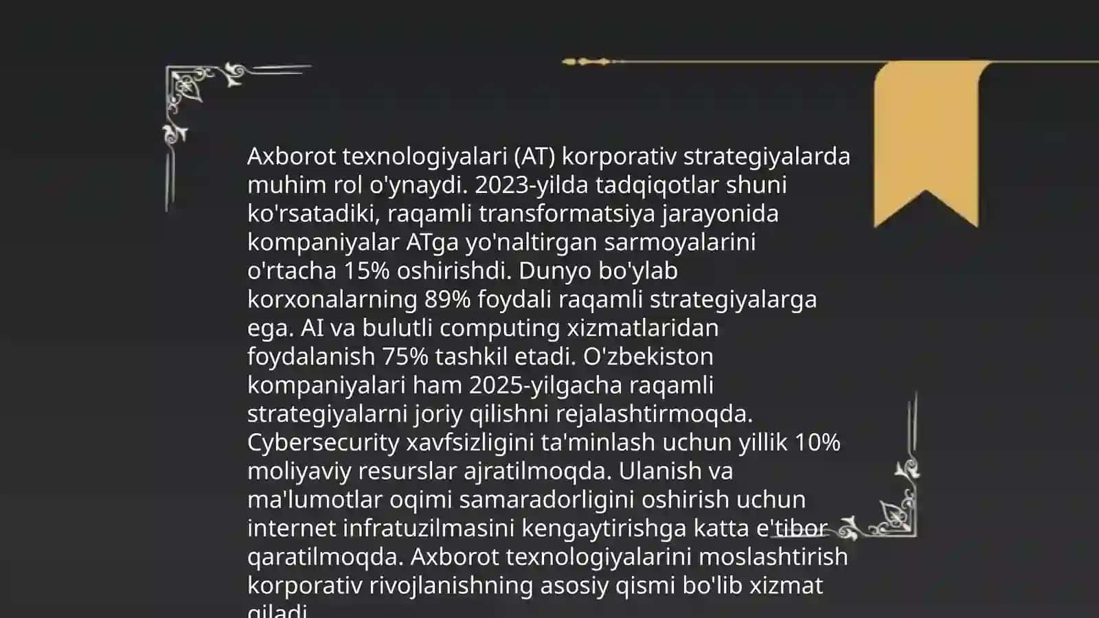 Korporativ boshqaruvda axborot texnologiyalarini qo‘llashning zaruriyati 4