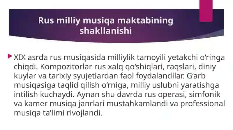 XIX asrning rus musiqa madaniyati 4