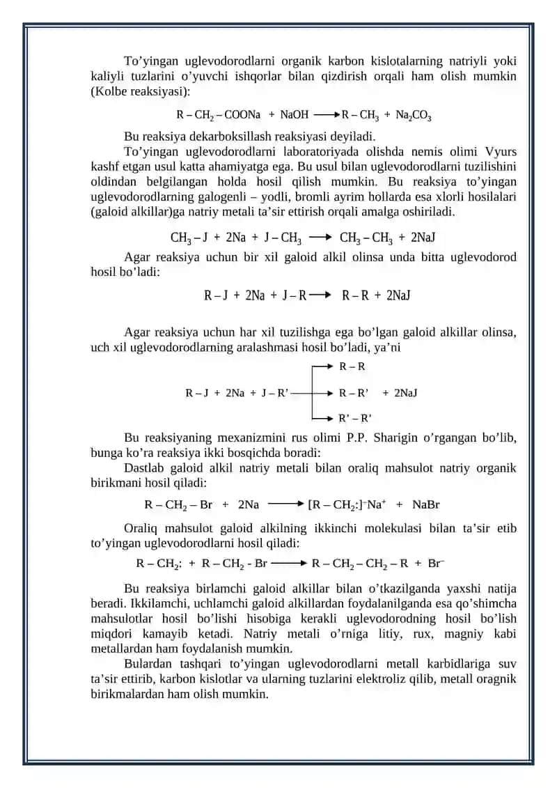 Alifatik to’yingan uglevodorodlar 4