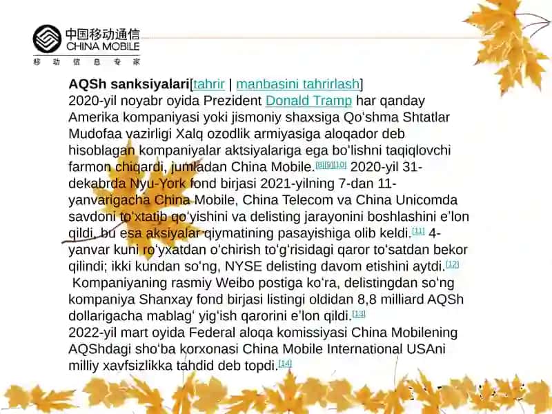 CHINA MOBILE KOMPANIYASI 4