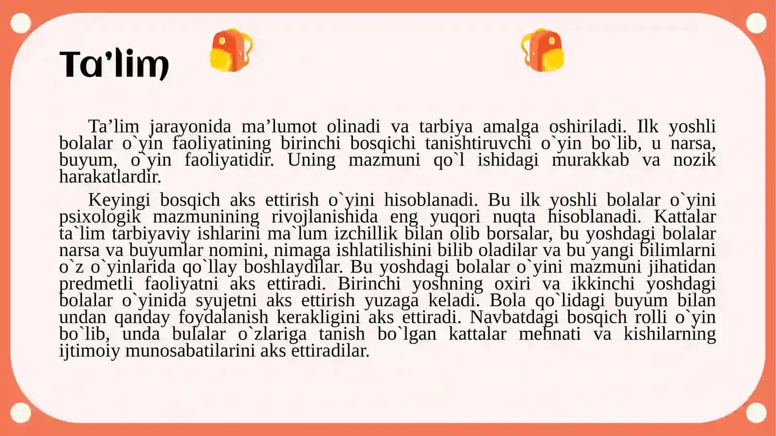 Ta’lim va tarbiya  jarayonida o’yin texnologiyalari 4
