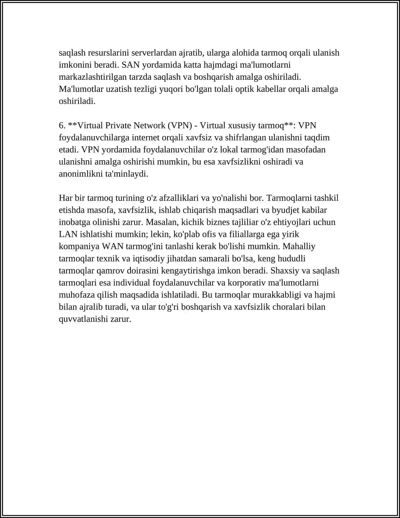 KOMPYUTER TARMOG’I VA INTERNETNING IMKONIYATLARI 4