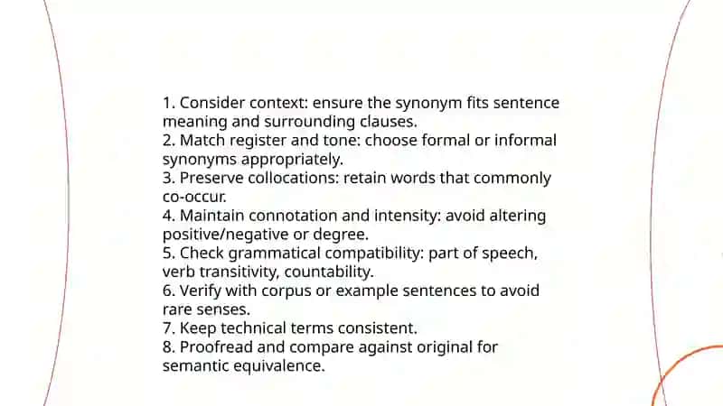 Paraphrasing using synonyms 4