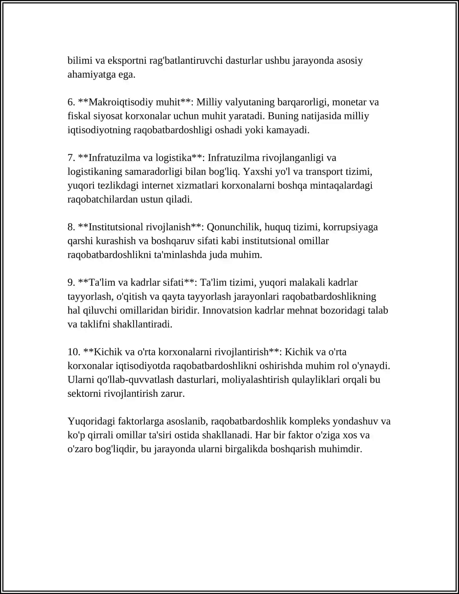 SANOATDA RAQOBATBARDOSHLIK 4