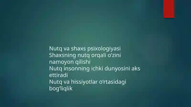 Nutq va Muloqot Psixologiyasi 4