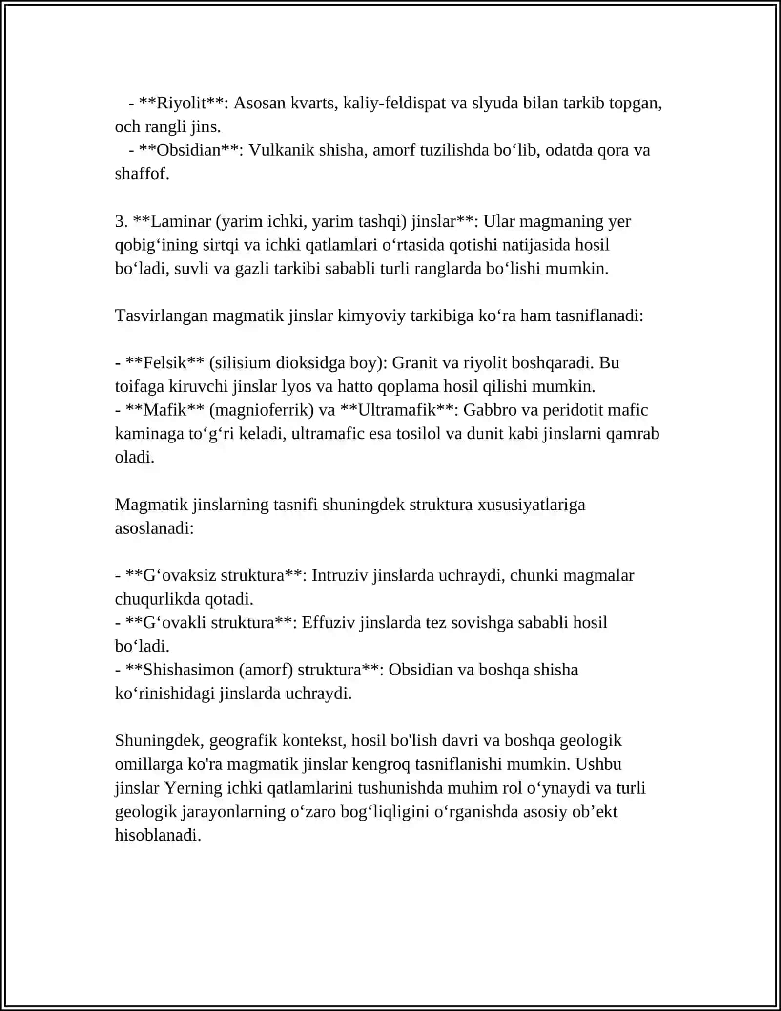 MAGMATIK JINSLAR TASNIFI 4