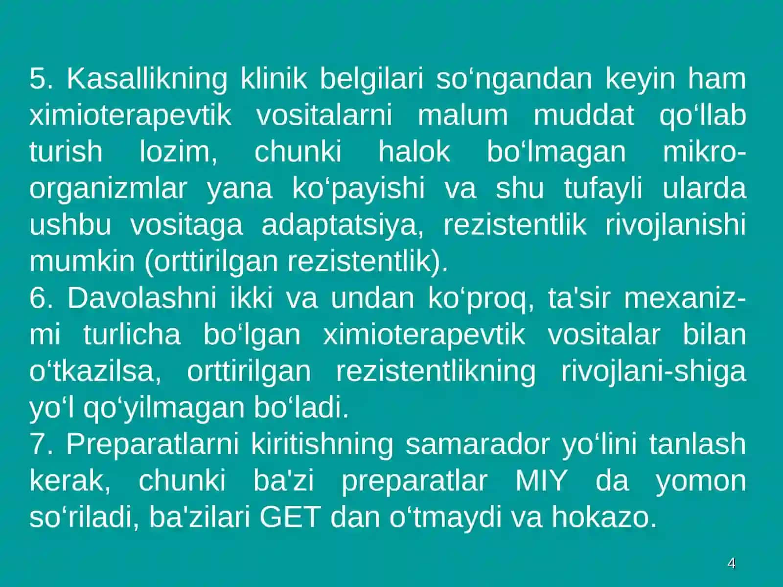 ANTIBAKTERIAL XIMIOTERAPEVTIK VOSITALAR ANTIBIOTIKLAR 4