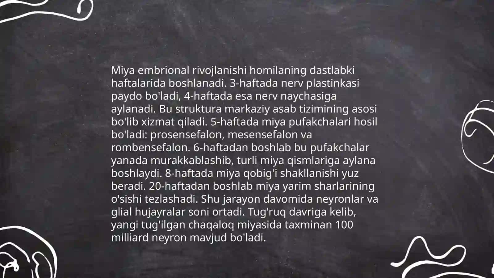 Bosh miya yarimsharlar poʻstlogʻining morfogenezi 4