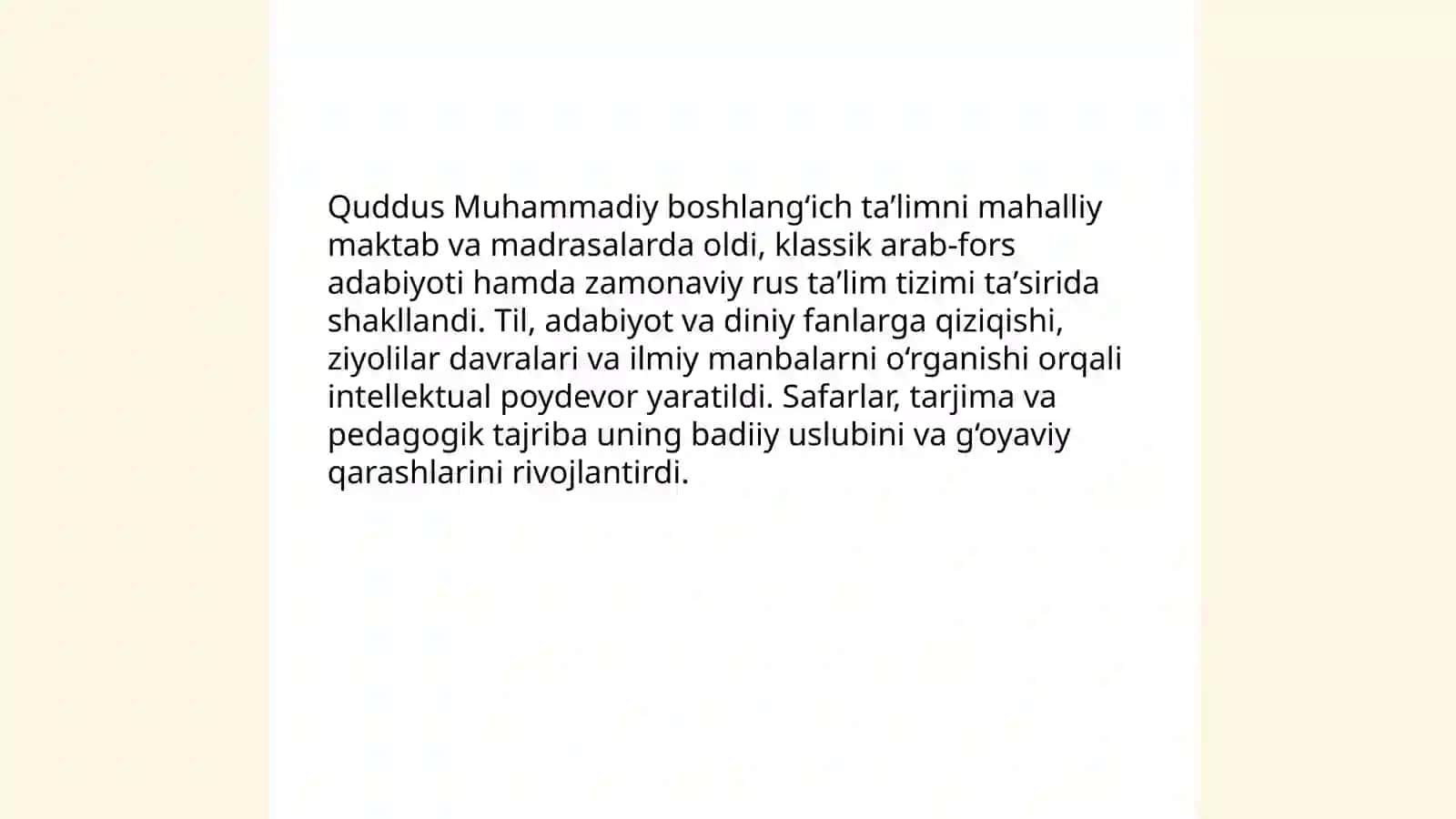 Quddus Muhammadiyning hayoti va ijodiy faoliyati 4
