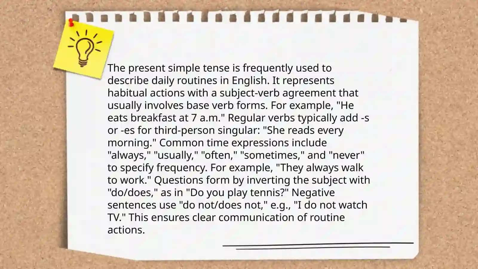 Present simple tense usage for habits 4