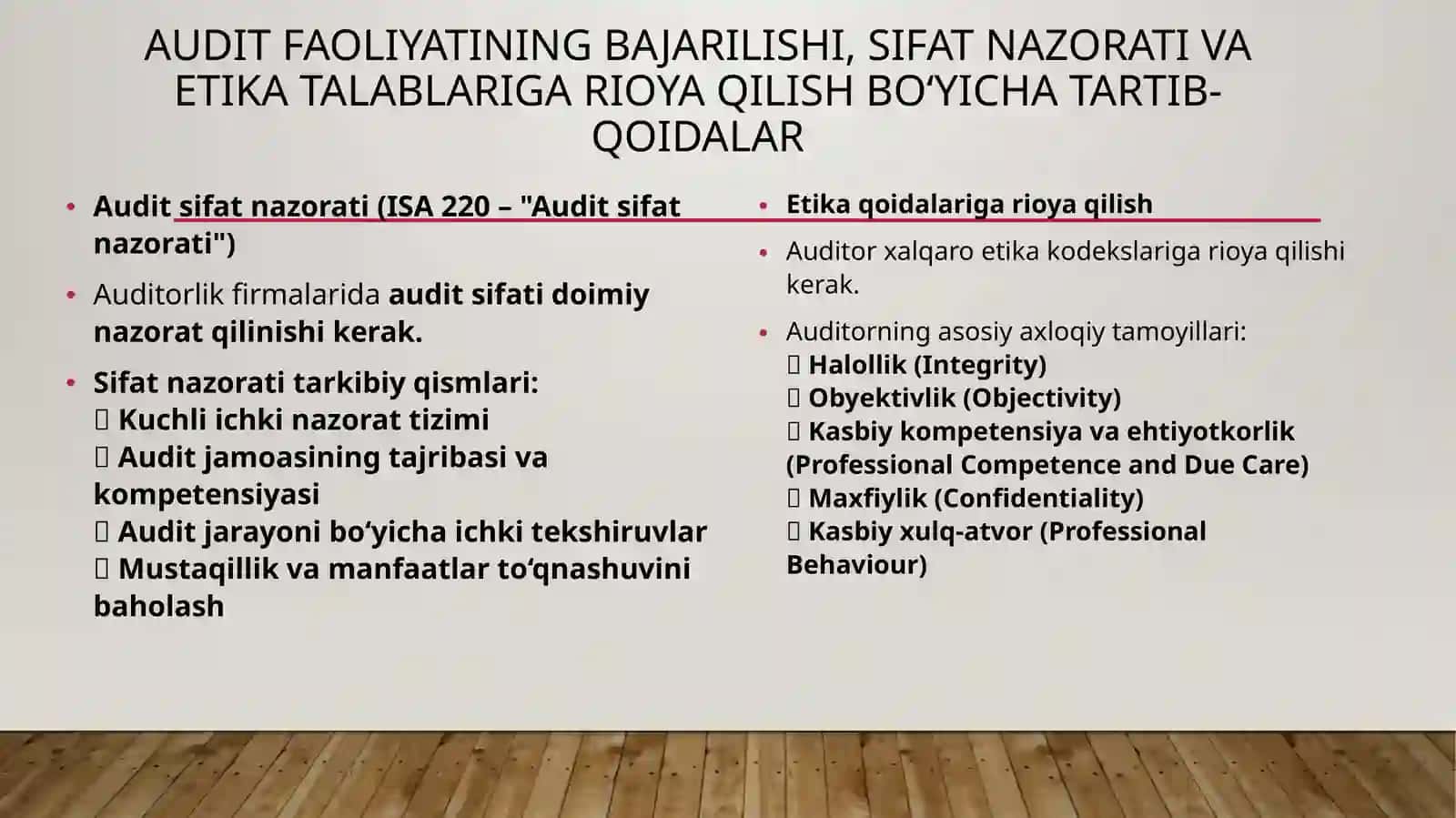 Auditorlik faoliyatining sifat nazorati 4