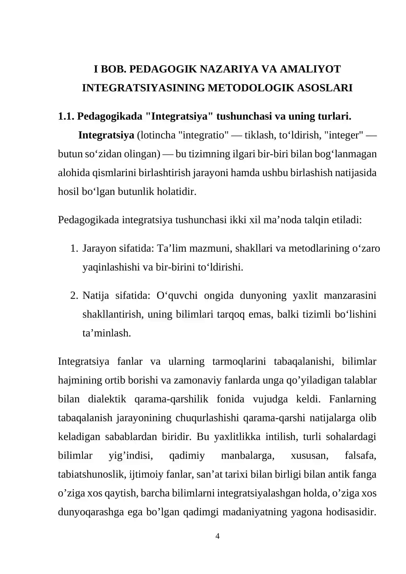 PEDAGOGIK NAZARIYA VA AMALIYOTDAGI INTEGRATSIYA 4