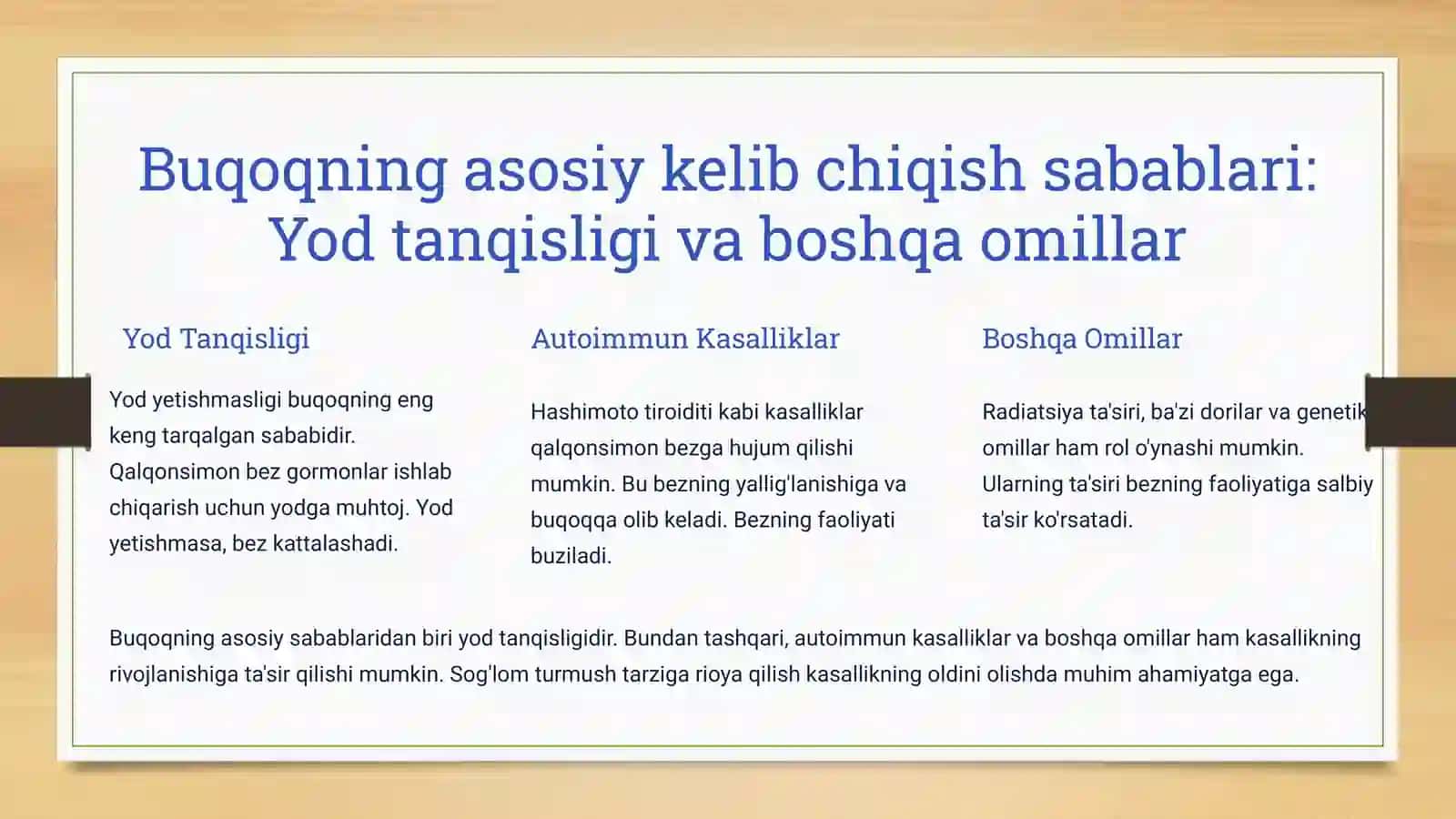 BUQOQ KASALLIGI, KELIB CHIQISH, OLDINI OLISH 4