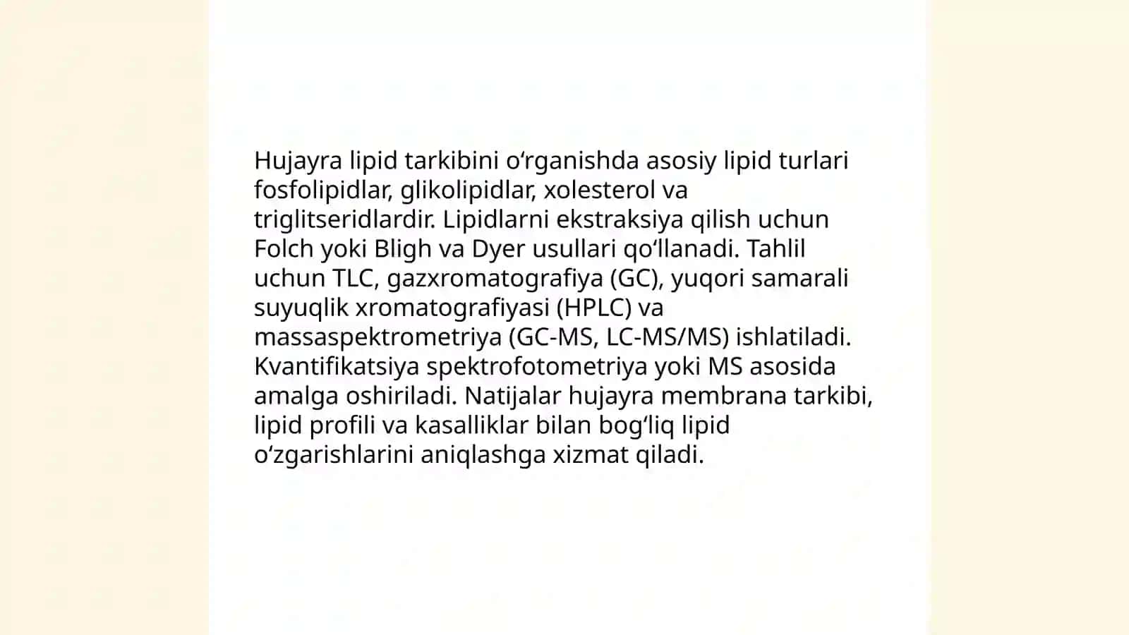 Hujayralar kimyoviy tarkibini aniqlash 4