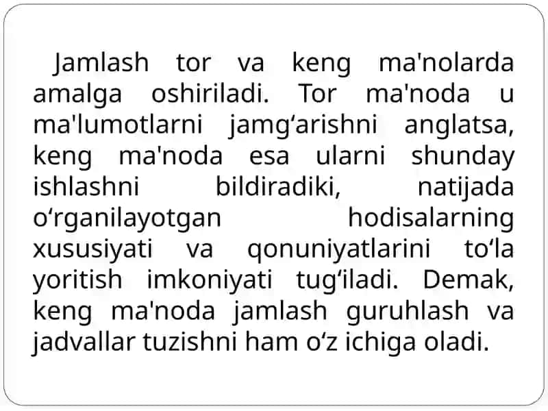 Statistik jamlash va guruhlash 4