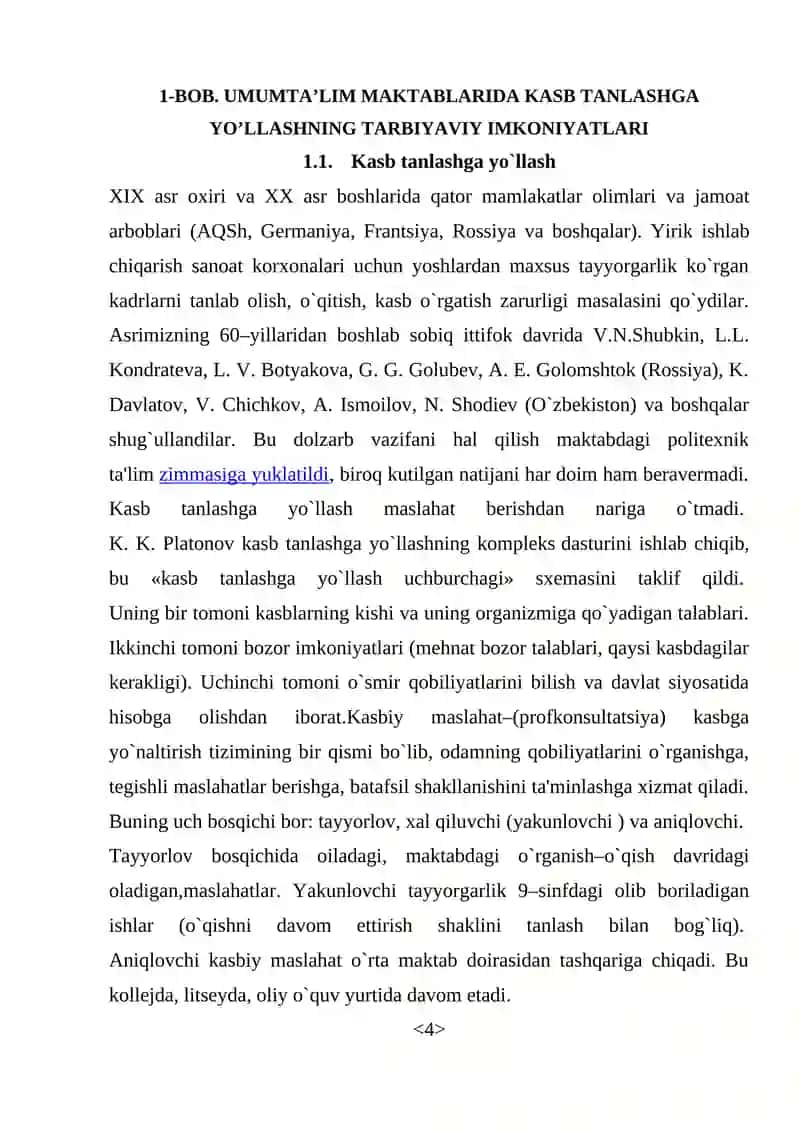 KASB TANLASHGA YO’LLASH 4