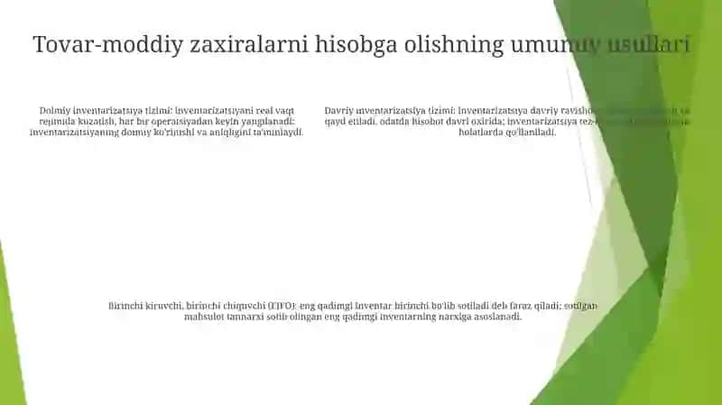 Tovar Moddiy Zaxiralarni Inventarizatsiyasi Hisobi 4