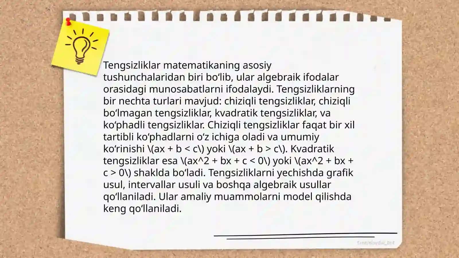 Tengsizliklar haqida tushuncha 4