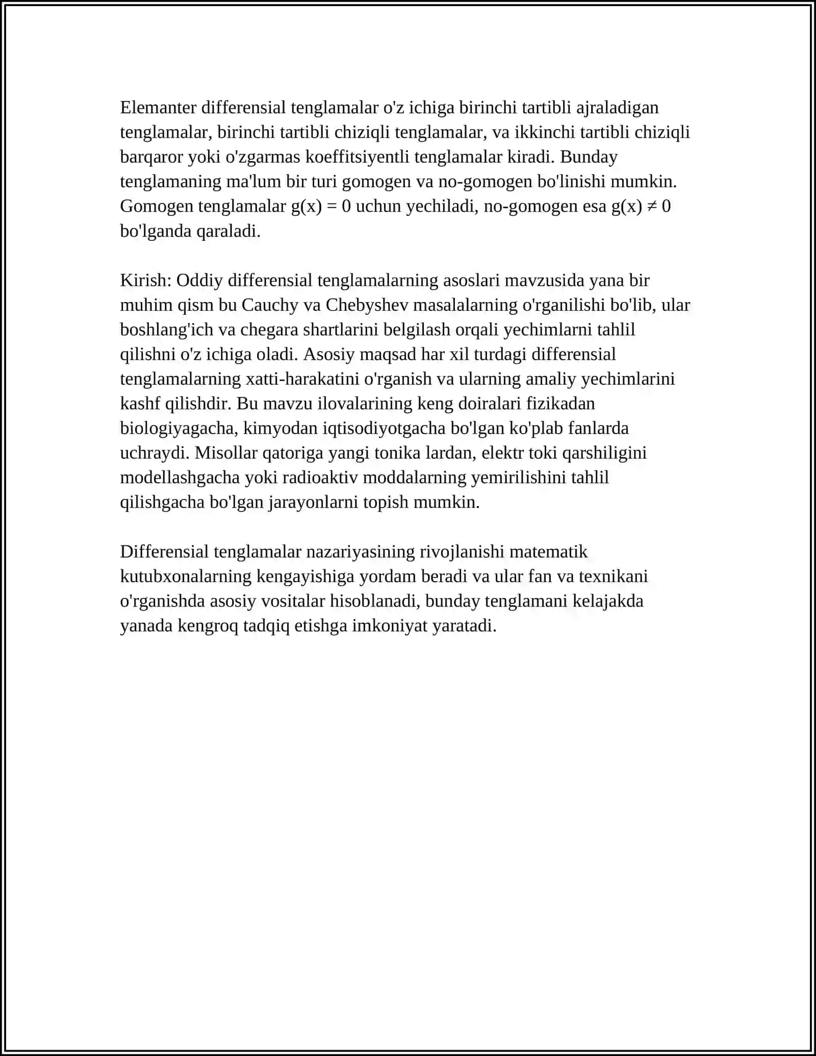 ODDIY DIFFERENSIAL TENGLAMALAR 4
