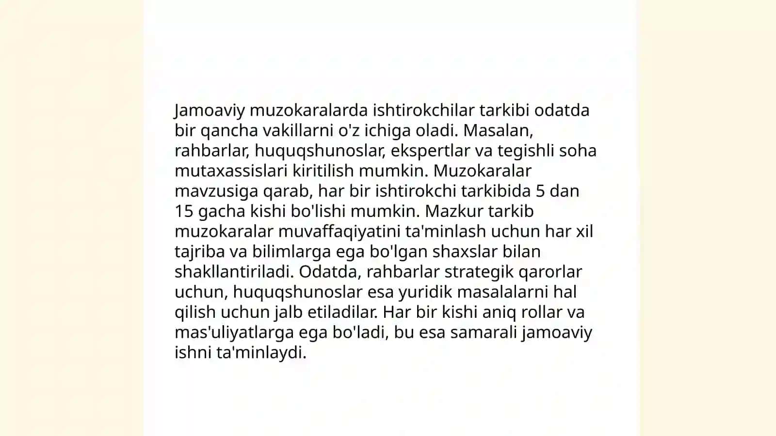 Jamoaviy muzokaralar va ularning olib borilish tartibi 4